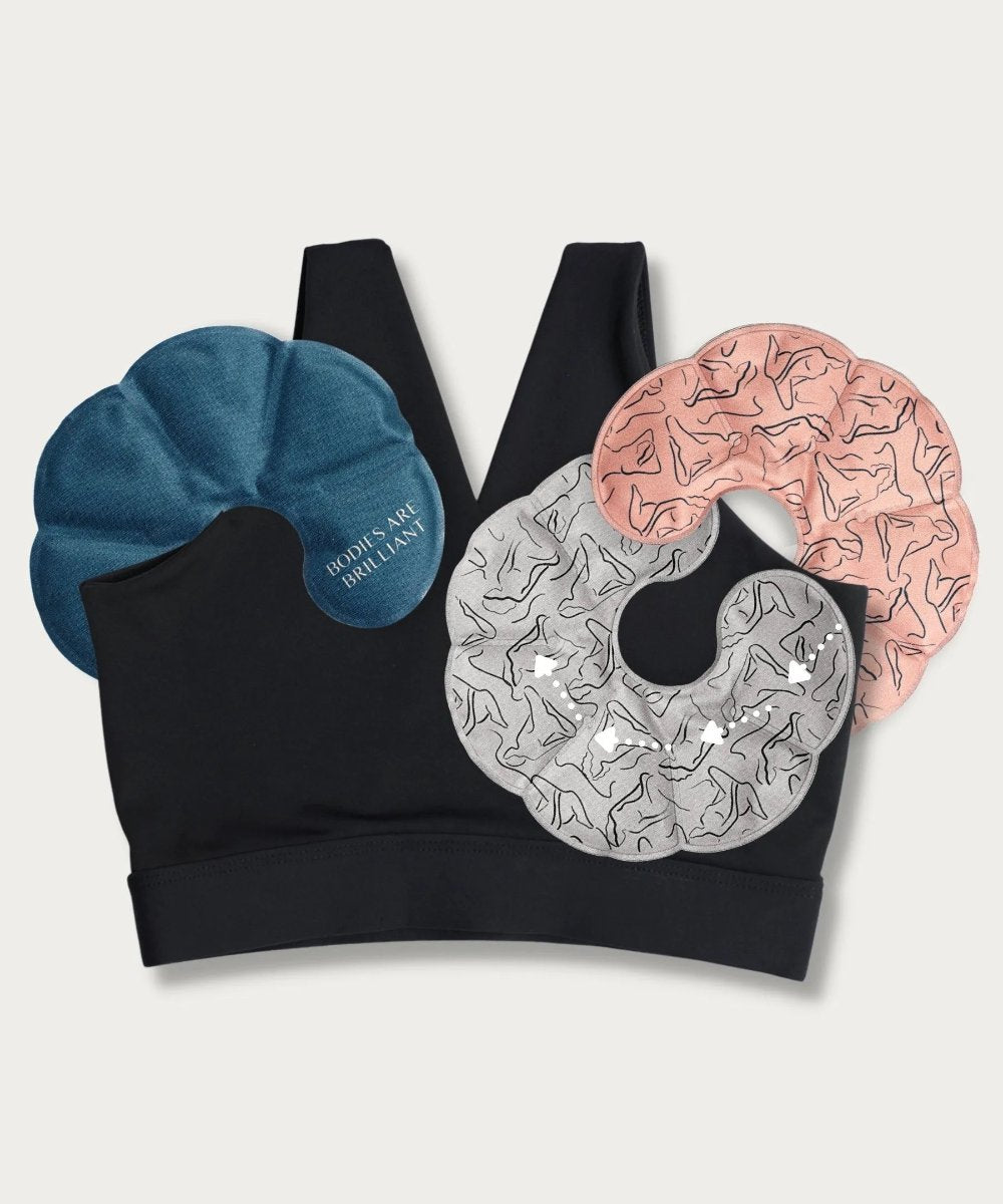Breast chest packs and pocketed bralette