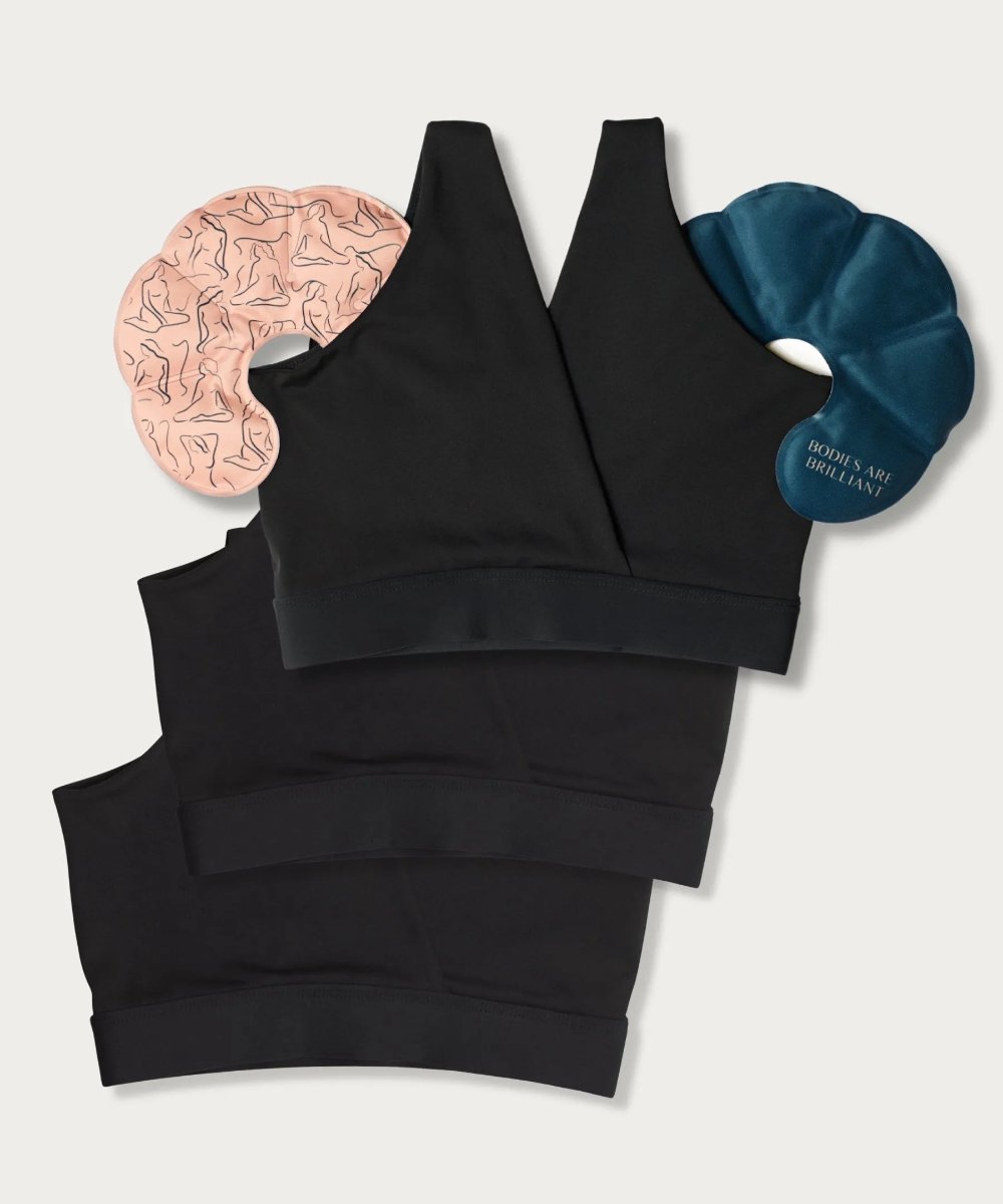FourthWear Postpartum Bralette set 3 + Breast Ice Heat Therapy Packs Saver Set