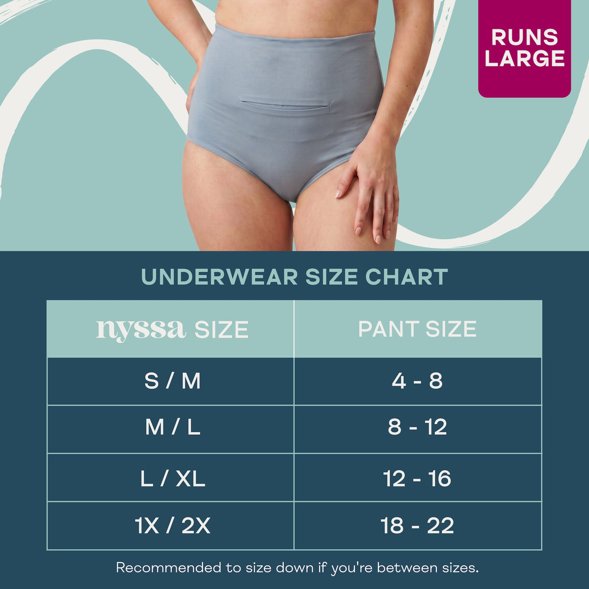 Blue Mist Size Chart