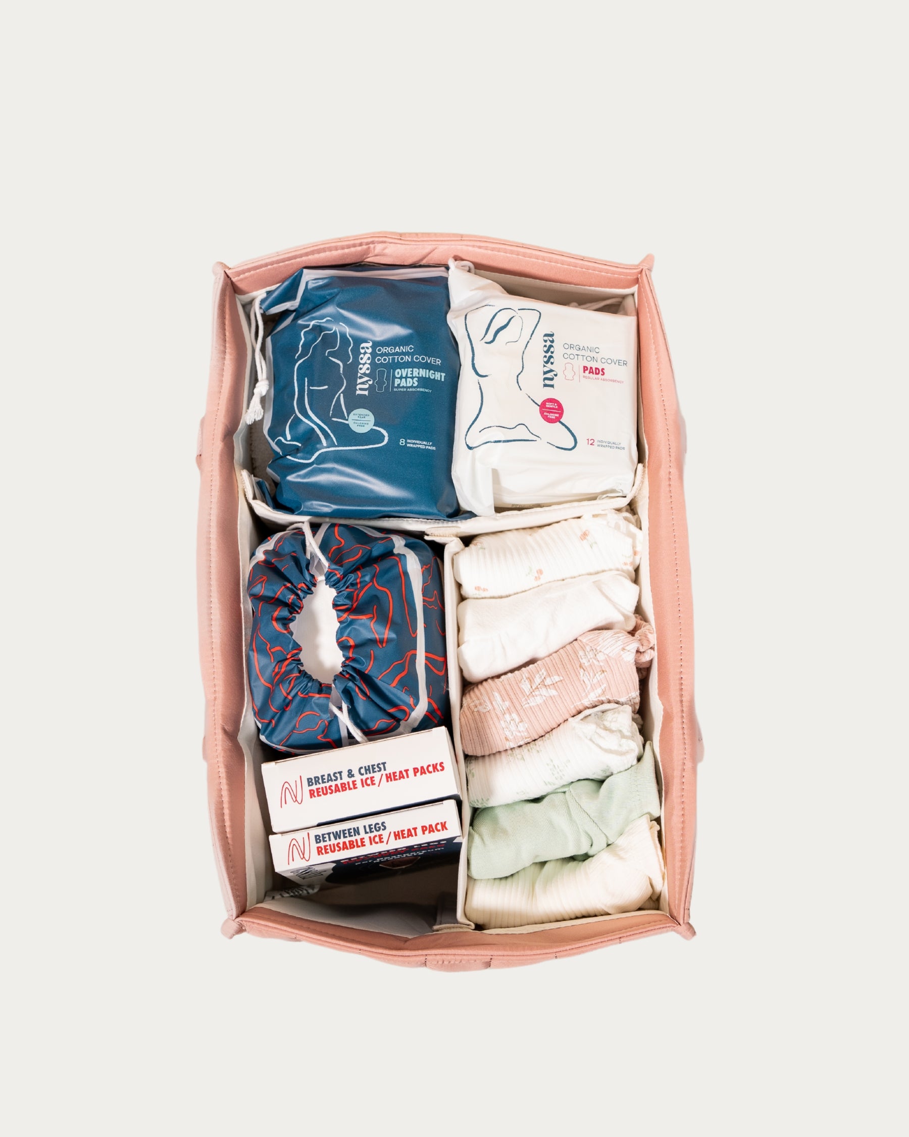 various organic cotton pads in a container