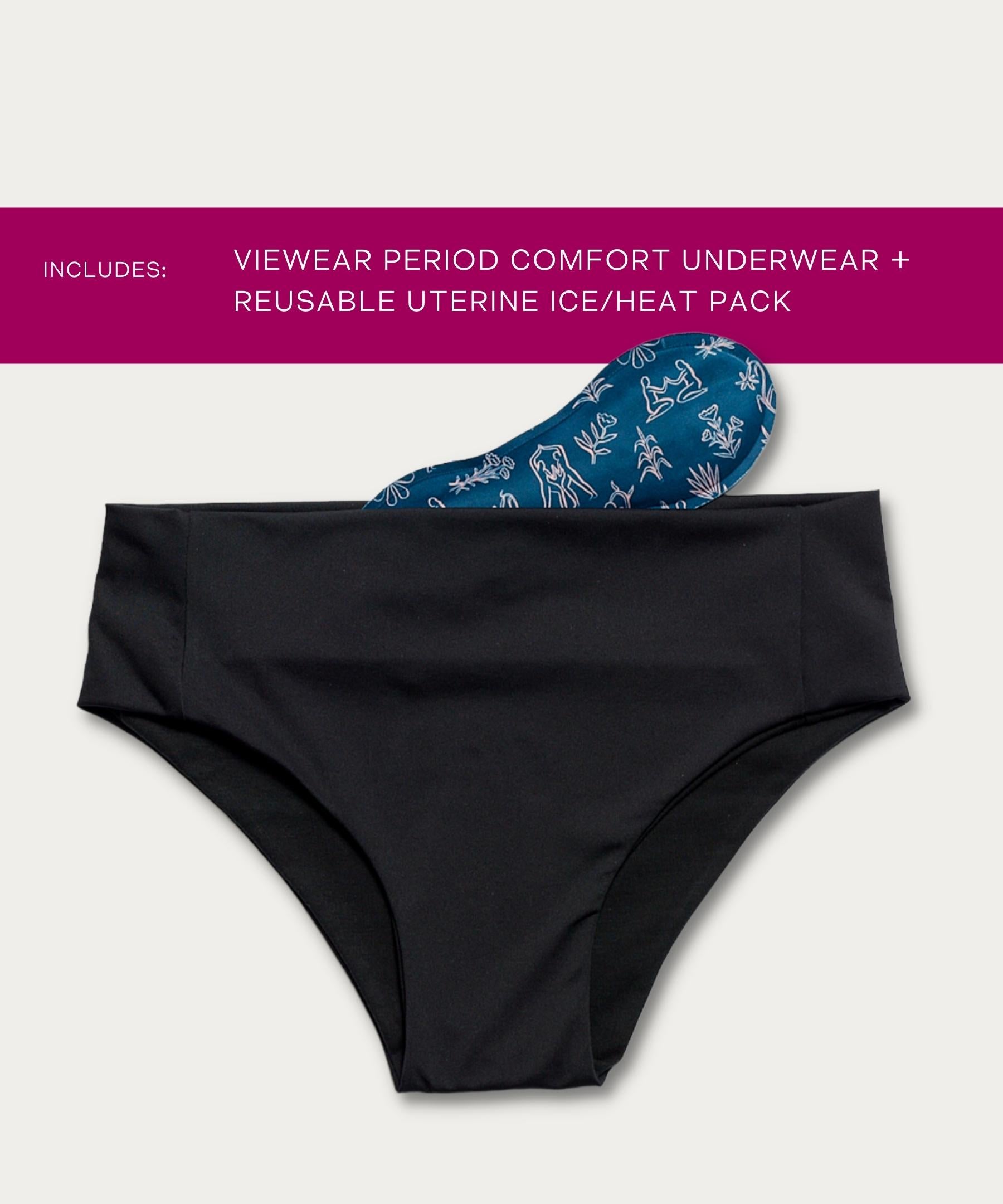VieWear Period Comfort Underwear & Uterine Reusable Ice/Heat Pack