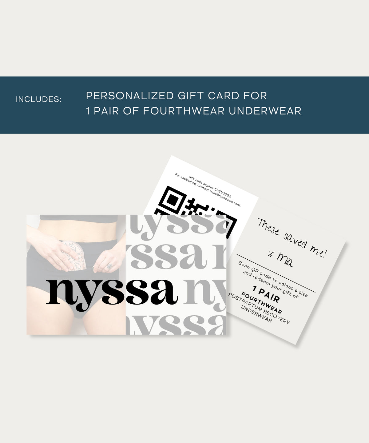 Nyssa FourthWear Underwear Personalized Gift Card
