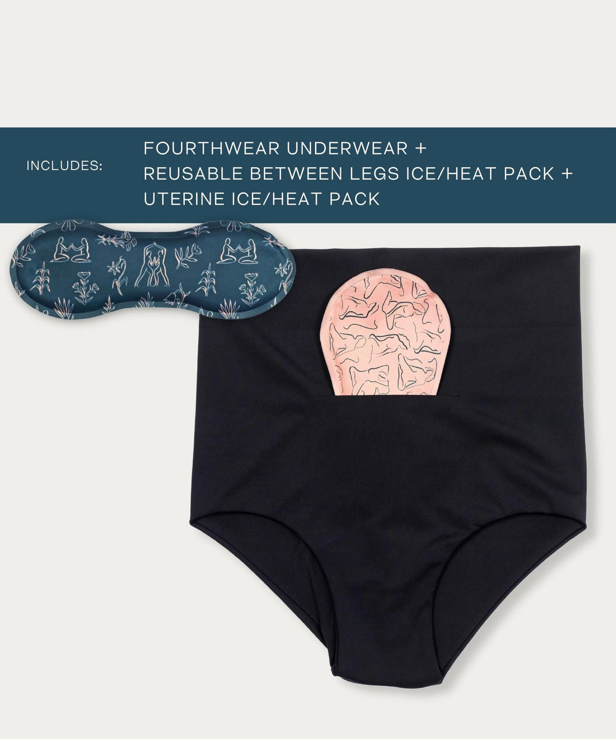 FourthWear Postpartum Recovery Underwear with Between Legs & Uterine Ice/Heat Packs