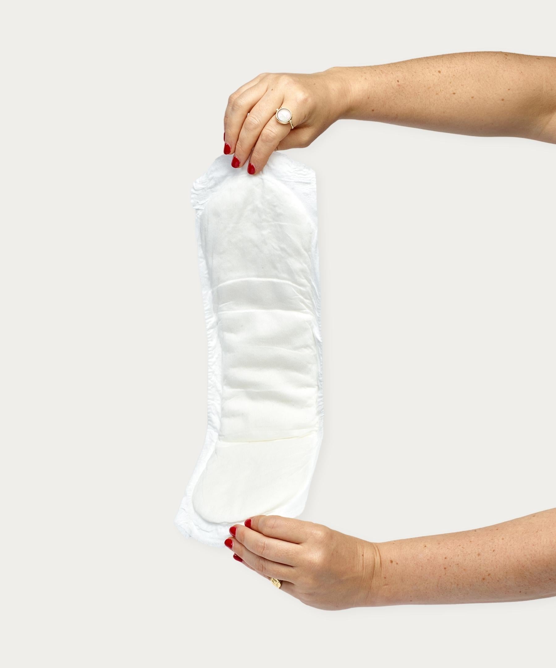 Extra-Long Organic Cotton Cover Postpartum Pads, 8-Pack