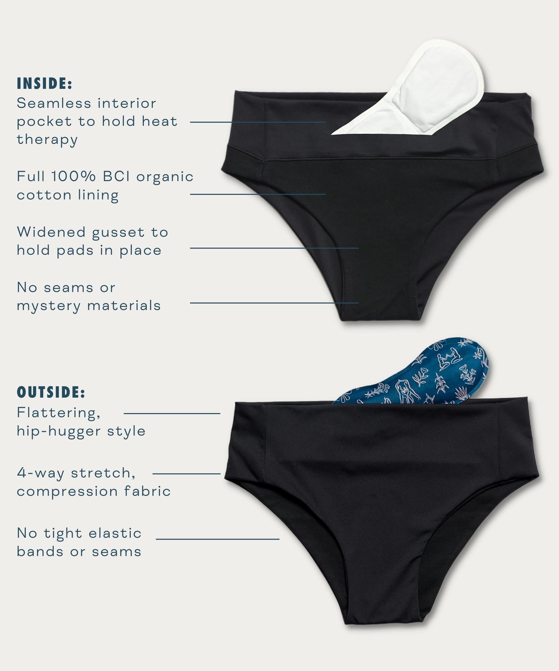 VieWear Period Comfort Underwear attribute detail chart